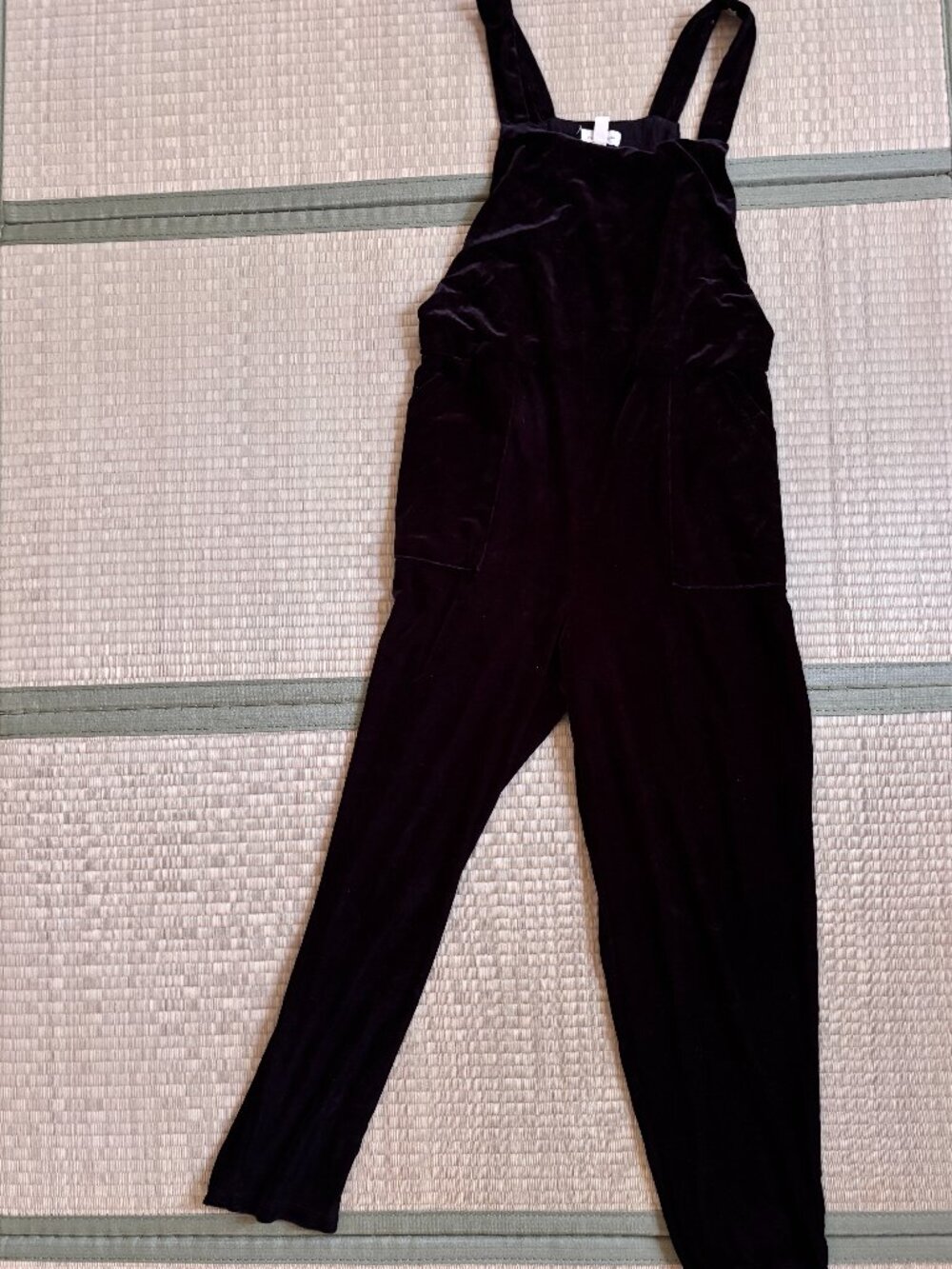 silence + noise black velvet jumpsuit